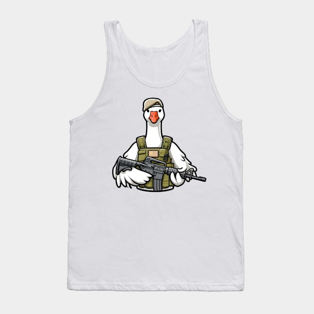 Tactical Goose Tank Top by Rawlifegraphic